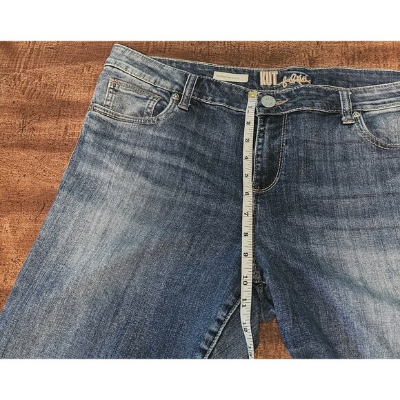 Kut From The Kloth Womens Farrah Baby Boot Cut Jeans Blue Stretch Medium Wash 14 - Picture 10 of 16